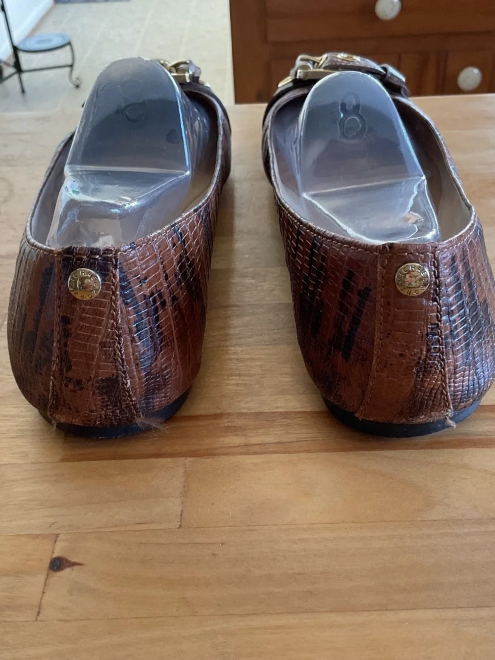 MICHAEL KORS Brown Leather Big BUKLE Woman Flat Shoes Size US 8.5